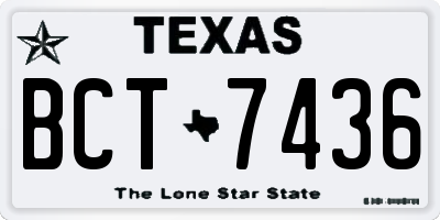 TX license plate BCT7436