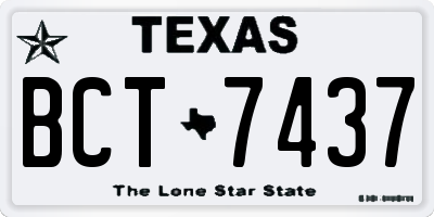 TX license plate BCT7437