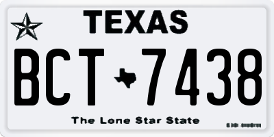 TX license plate BCT7438