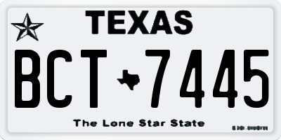 TX license plate BCT7445