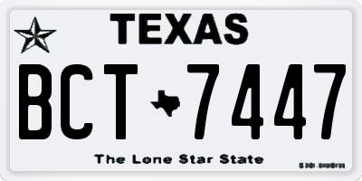 TX license plate BCT7447