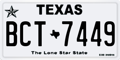 TX license plate BCT7449