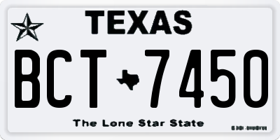TX license plate BCT7450