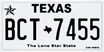 TX license plate BCT7455
