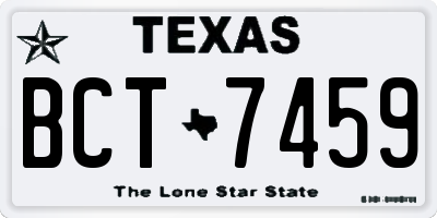 TX license plate BCT7459