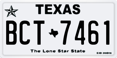 TX license plate BCT7461