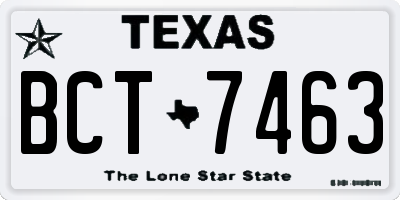 TX license plate BCT7463