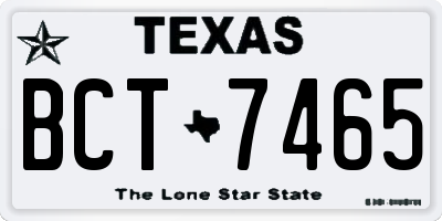 TX license plate BCT7465