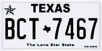 TX license plate BCT7467