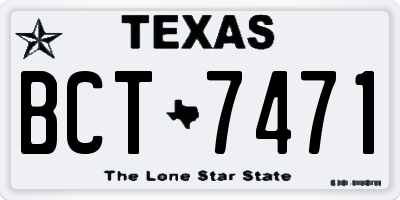 TX license plate BCT7471
