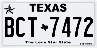 TX license plate BCT7472