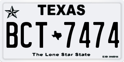 TX license plate BCT7474