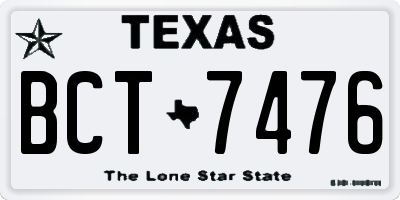 TX license plate BCT7476