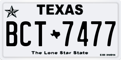 TX license plate BCT7477