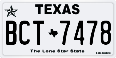 TX license plate BCT7478