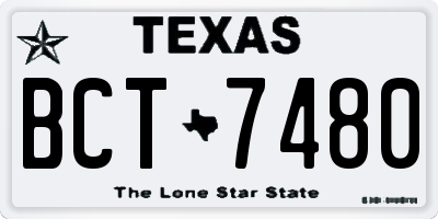 TX license plate BCT7480