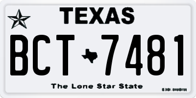 TX license plate BCT7481