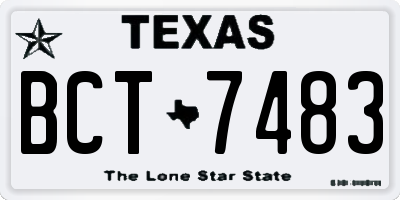 TX license plate BCT7483