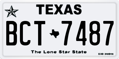 TX license plate BCT7487