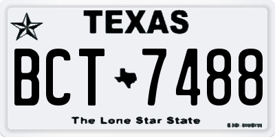 TX license plate BCT7488