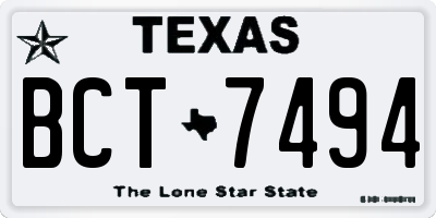 TX license plate BCT7494