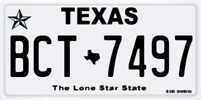 TX license plate BCT7497