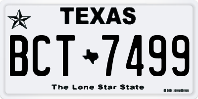 TX license plate BCT7499