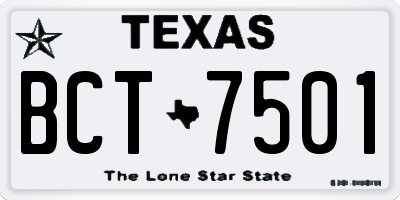 TX license plate BCT7501