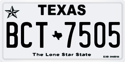 TX license plate BCT7505