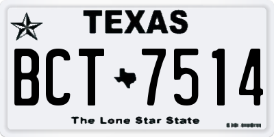 TX license plate BCT7514