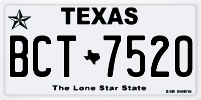 TX license plate BCT7520