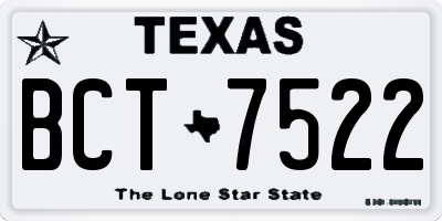 TX license plate BCT7522