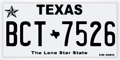 TX license plate BCT7526