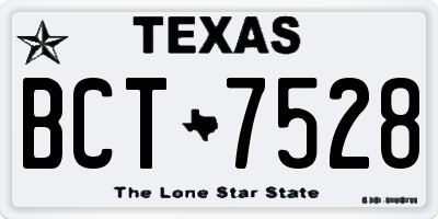 TX license plate BCT7528