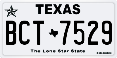 TX license plate BCT7529