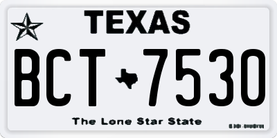 TX license plate BCT7530