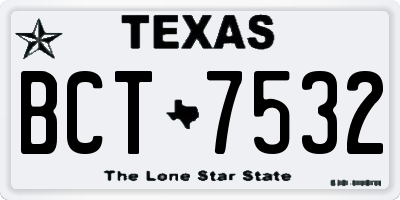 TX license plate BCT7532