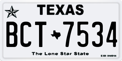 TX license plate BCT7534