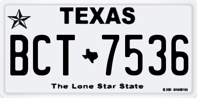 TX license plate BCT7536