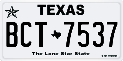 TX license plate BCT7537