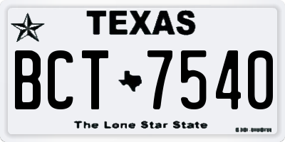 TX license plate BCT7540