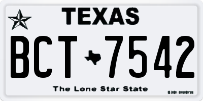 TX license plate BCT7542
