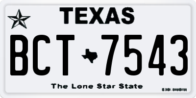 TX license plate BCT7543