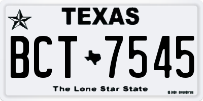 TX license plate BCT7545