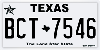 TX license plate BCT7546