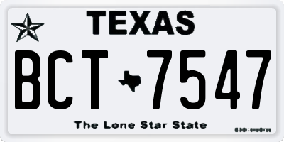 TX license plate BCT7547