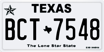 TX license plate BCT7548