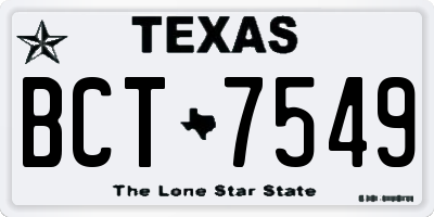 TX license plate BCT7549
