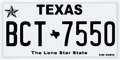 TX license plate BCT7550