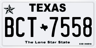 TX license plate BCT7558